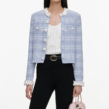 Load image into Gallery viewer, Check Knit Beaded Jacket