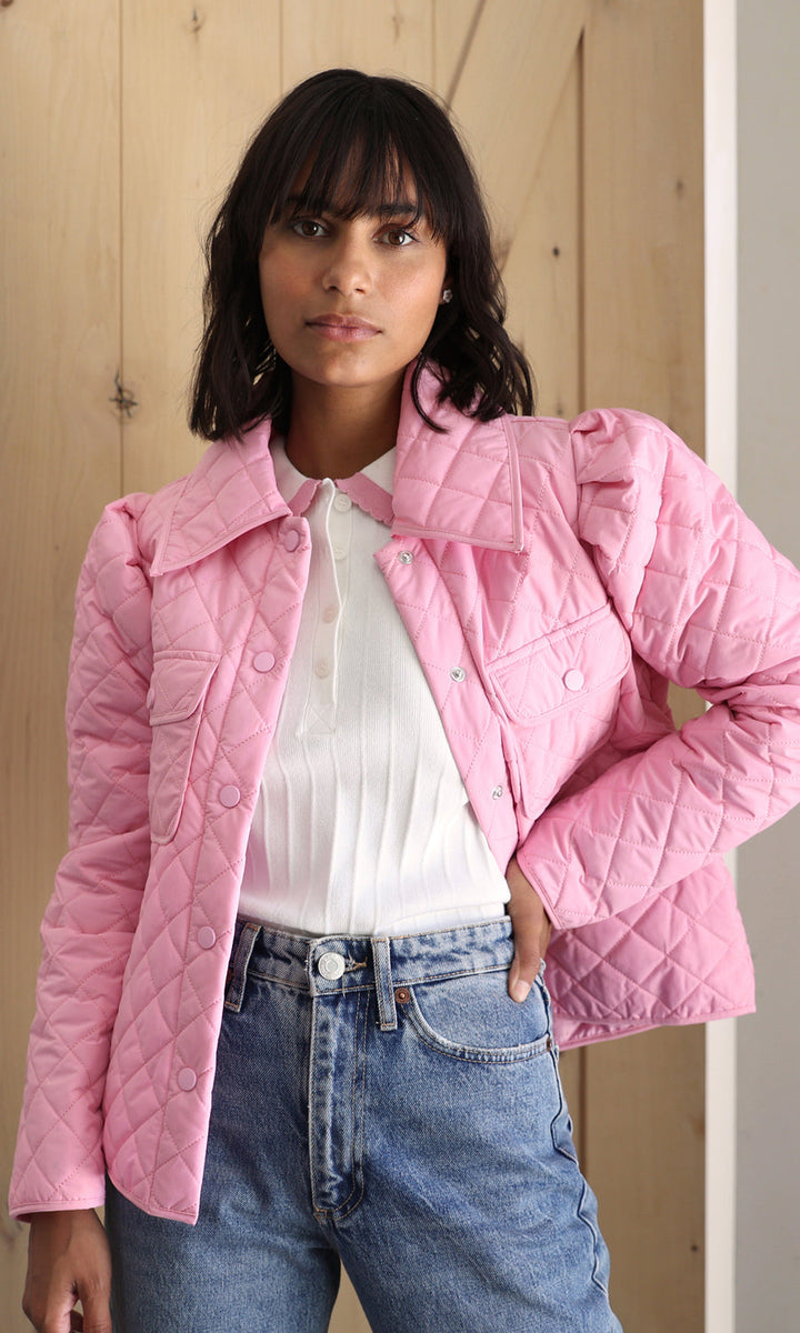 Puff Sleeve Quilted Jacket detailsandgoods