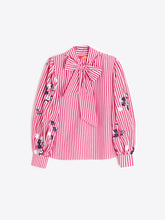 Load image into Gallery viewer, Striped Shirt w/Bow and
