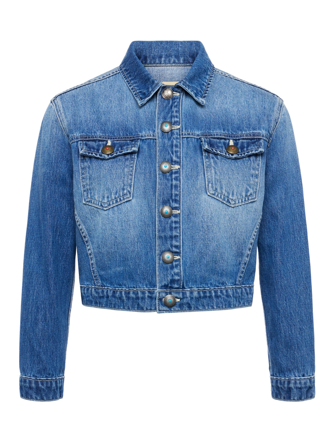 Koda Crop Denim with Fancy Buttons