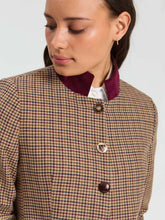 Load image into Gallery viewer, Houndstooth Jacket with Suede Collar
