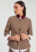 Load image into Gallery viewer, Houndstooth Jacket with Suede Collar
