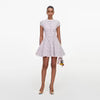 Check Knit Beaded Mini Dress