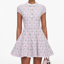 Load image into Gallery viewer, Check Knit Beaded Mini Dress
