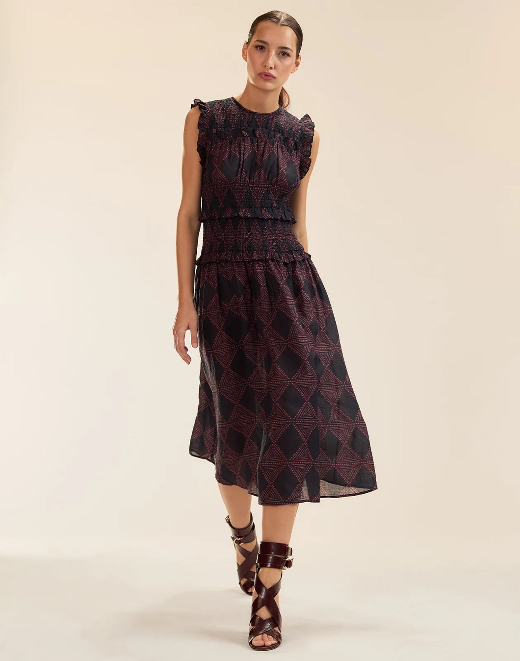 Smocked Ramie Dress