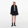 Wool Fur Trim Jacket