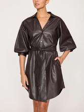 Load image into Gallery viewer, Kate Belted Vegan Leather Dress
