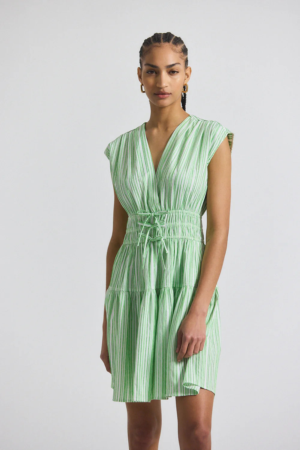 Tora Pintuck Stripe Dress