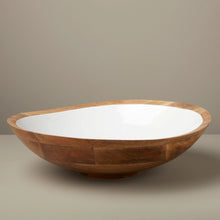 Load image into Gallery viewer, wood/enamel bowl
