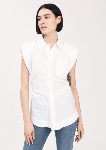 Ivy Ruched Button Down